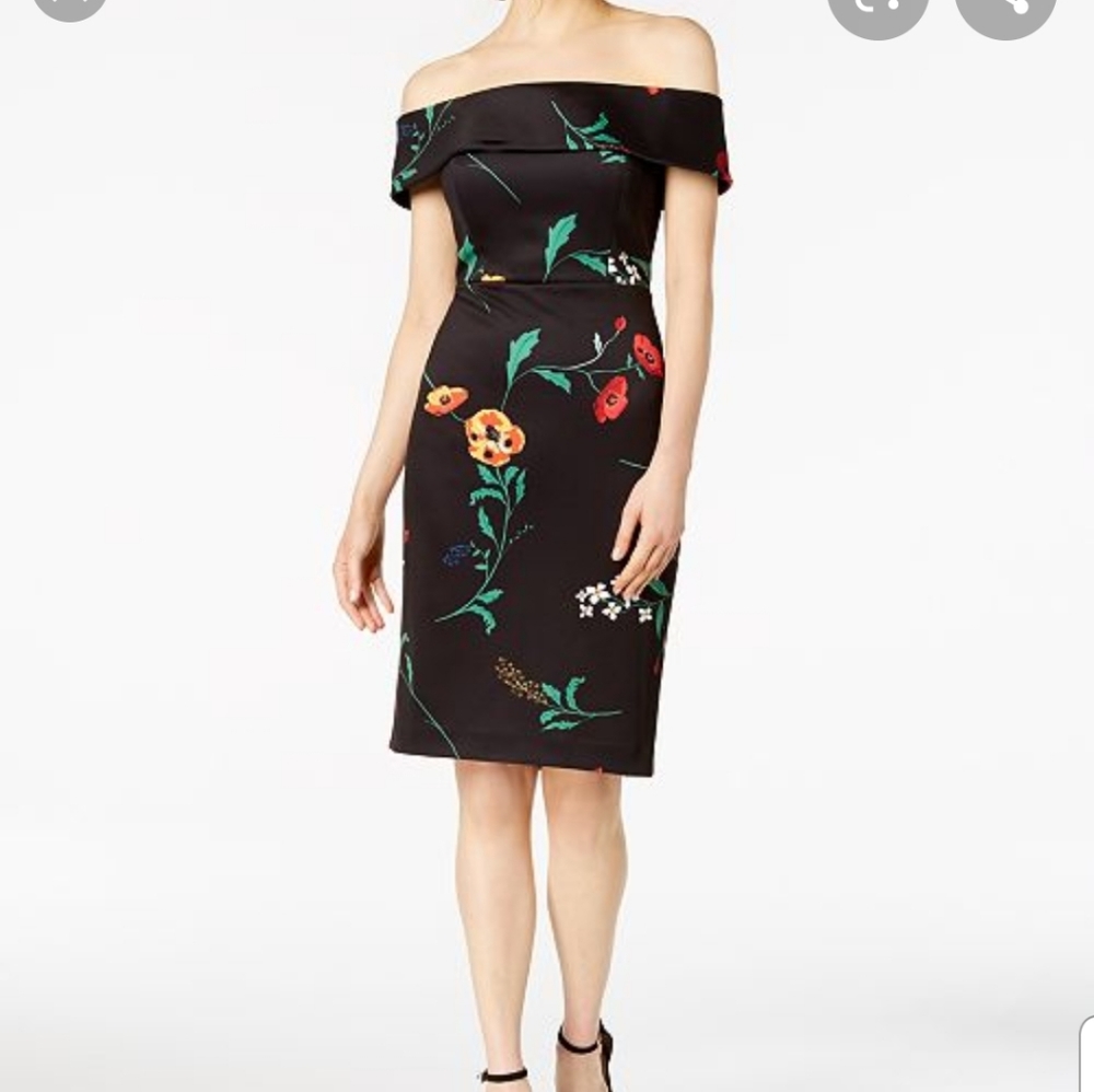 Calvin Klein Off-Shoulder Scuba Dress